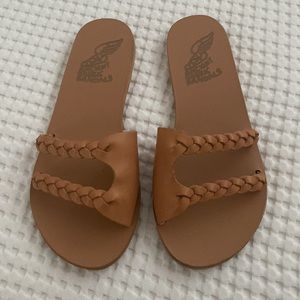 Ieria braids slides size 36 natural Ancient Greek sandals *new*